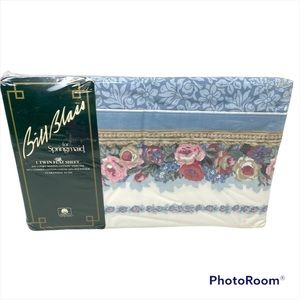 Vintage Bill Blass for Springmaid Twin Flat Sheet Roses
